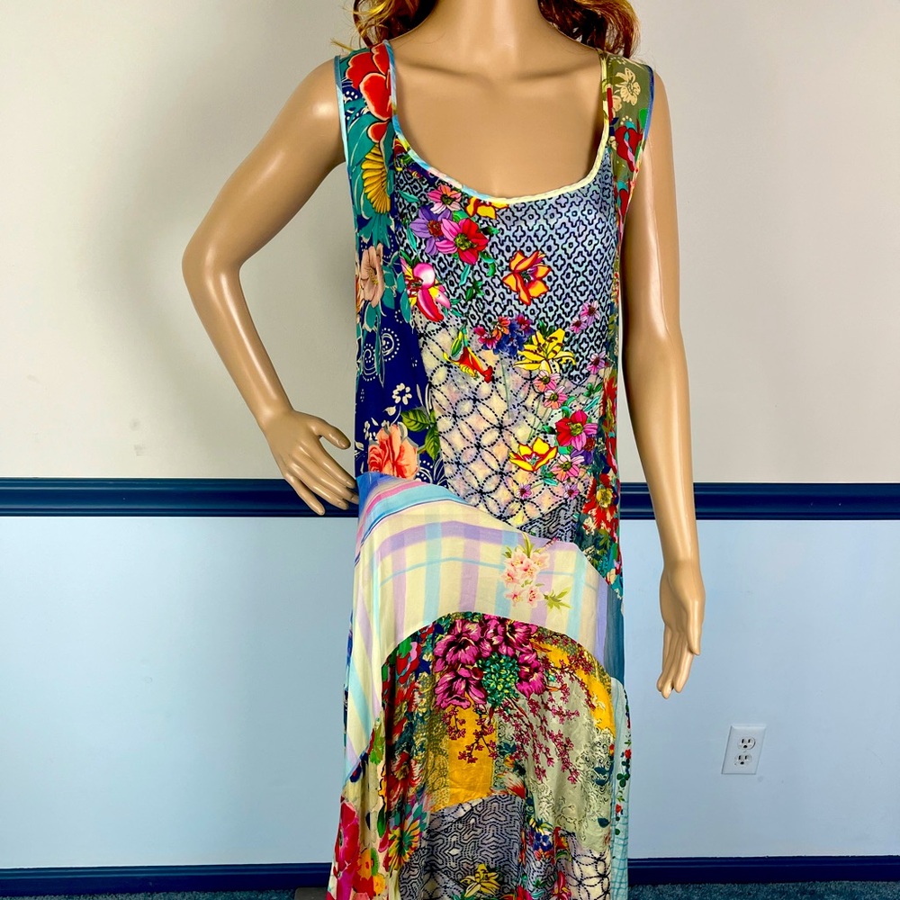 Johnny Was Patchwork Maxi Dress Sleeveless  XL  Excellent Condition